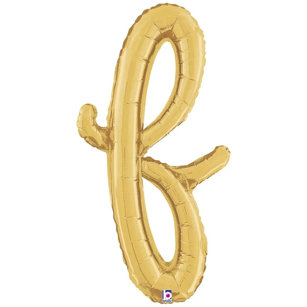 Balon Folie LITERA (AER) SCRIPT F Auriu 61cm Grabo