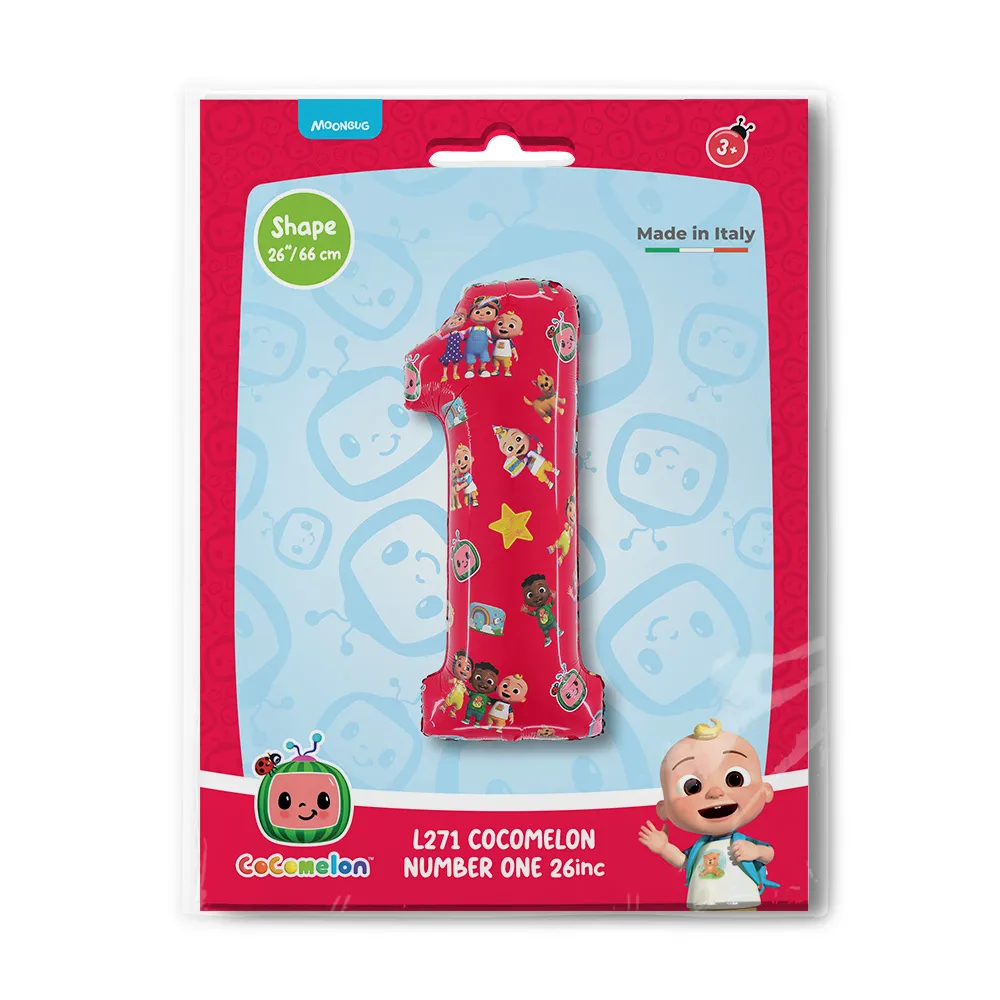 Balon Folie Cifra 1 Cocomelon 66cm