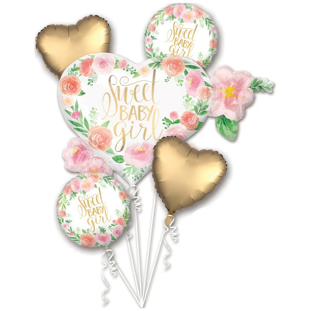 Buchet Baloane Baloane folie Baby Girl Floral AMS 38516 01