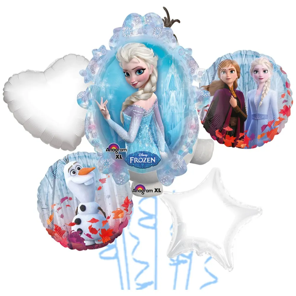 Buchet 5 baloane folie Tematica Frozen - Elsa si Ana 2020231