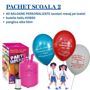 Pachet baloane personalizate SCOALA + butelie 202540