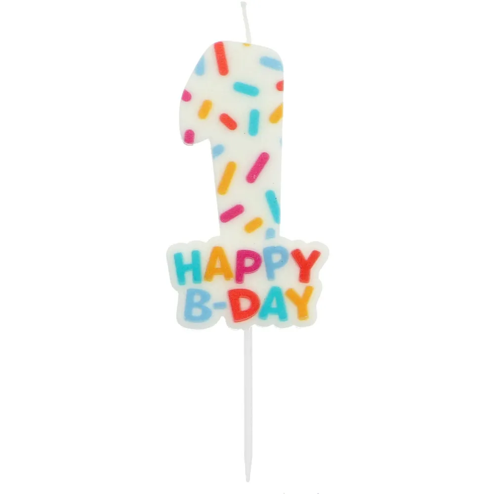 Lumanare Tort Cifra 1 Cozy Sprinkles 7cm