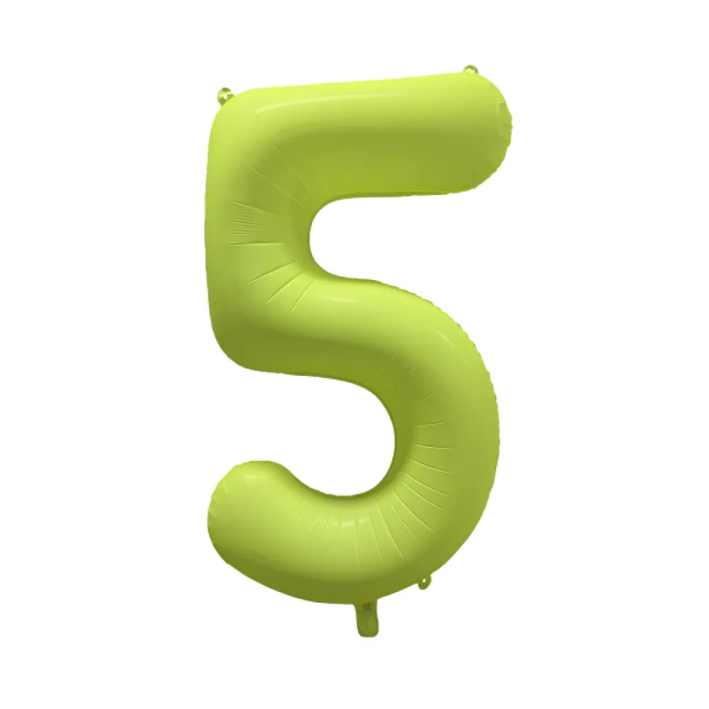 Balon Folie Cifra 5 Galben Neon 86cm R-10040-PKG