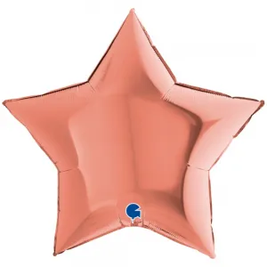 Balon Folie Stea Jumbo Rose Gold 91 cm Grabo