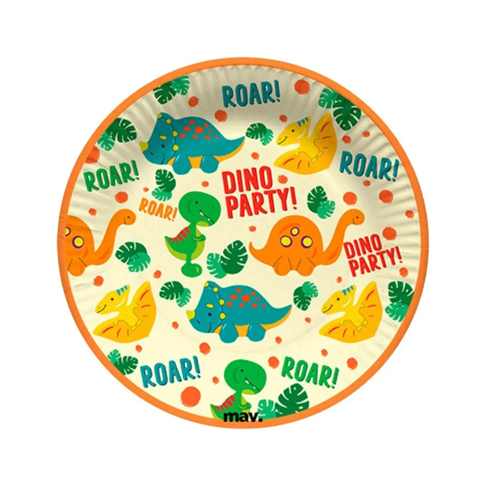 Set 8 Farfurii Dinozauri 18cm Grabo