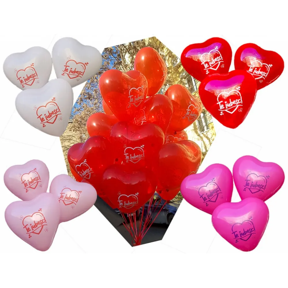 Baloane inima imprimate Te iubesc 30 cm Balloons Shop