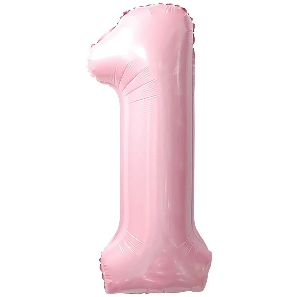 Balon Folie Cifra 1 Baby Pink 87cm