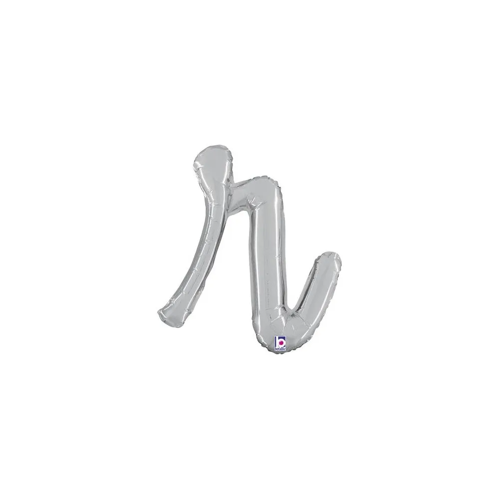 Balon Folie LITERA (AER) SCRIPT R Argintiu 35 cm Grabo