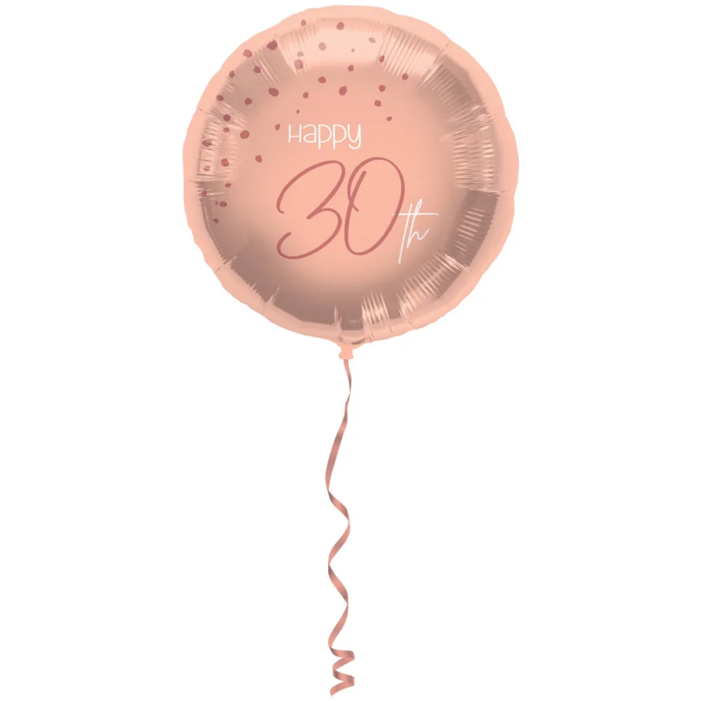 Balon Folie Rotund Happy 30th Elegant Blush 45cm