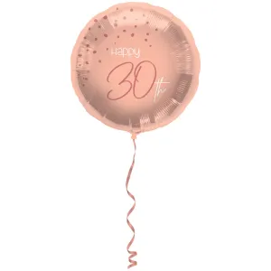 Balon Folie Rotund Happy 30th Elegant Blush 45cm
