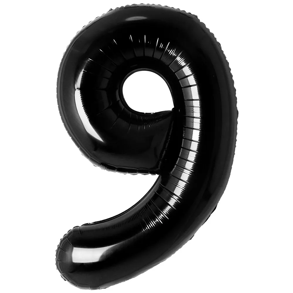 Balon Folie Cifra 9 Negru 87cm