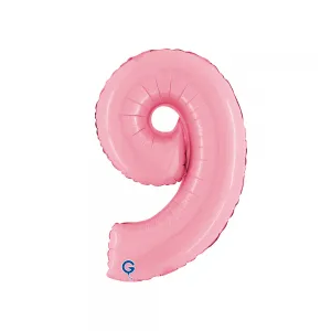 Balon Folie Cifra 9 Pastel Pink 36cm