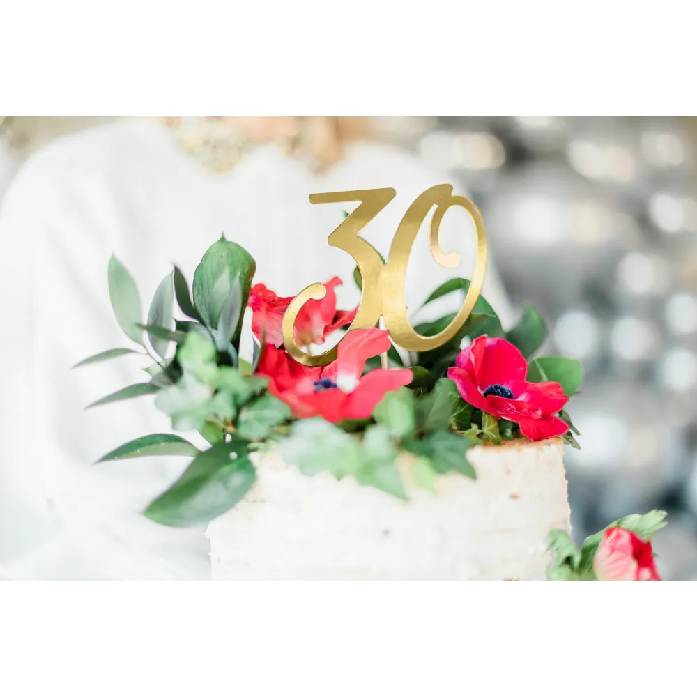 Decoratiune pentru Tort 30 ANI Auriu 20.5cm