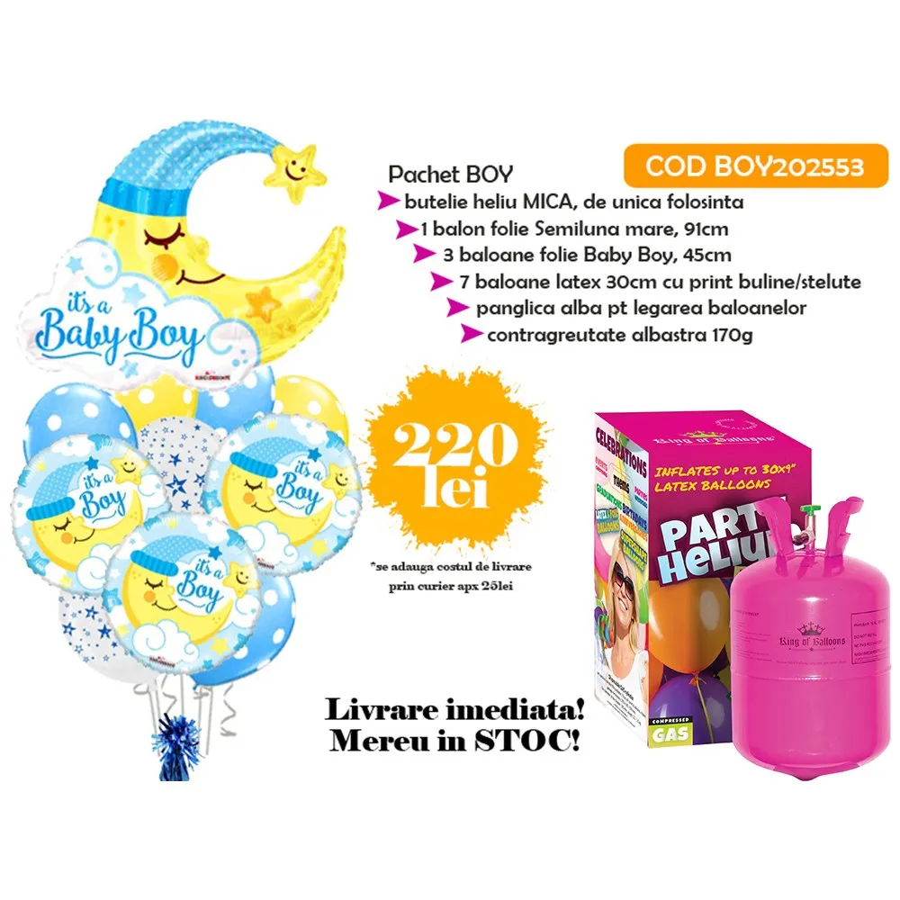Pachet Baloane Baietel + Butelie mica BOY202553
