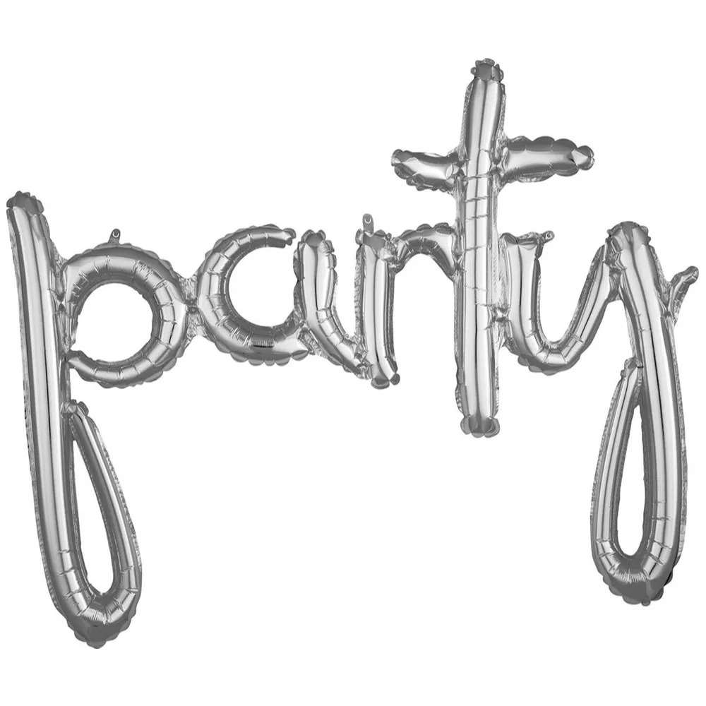 Balon folie Script Party argintiu 3669711