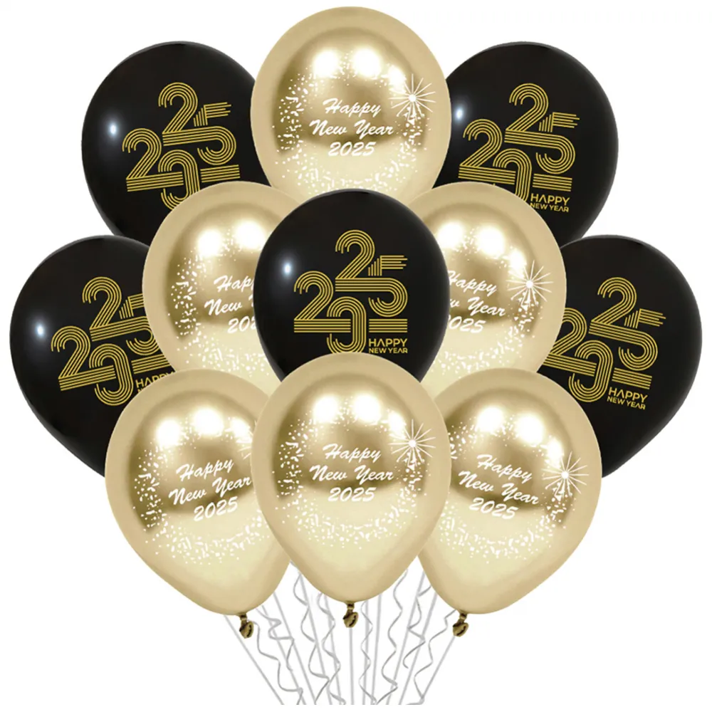 Set 12 Baloane 30cm Print Happy New Year 2025