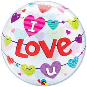 Deco Bubble I Love You Banner Inimioare 22 inch - 55cm 46047 Qualatex