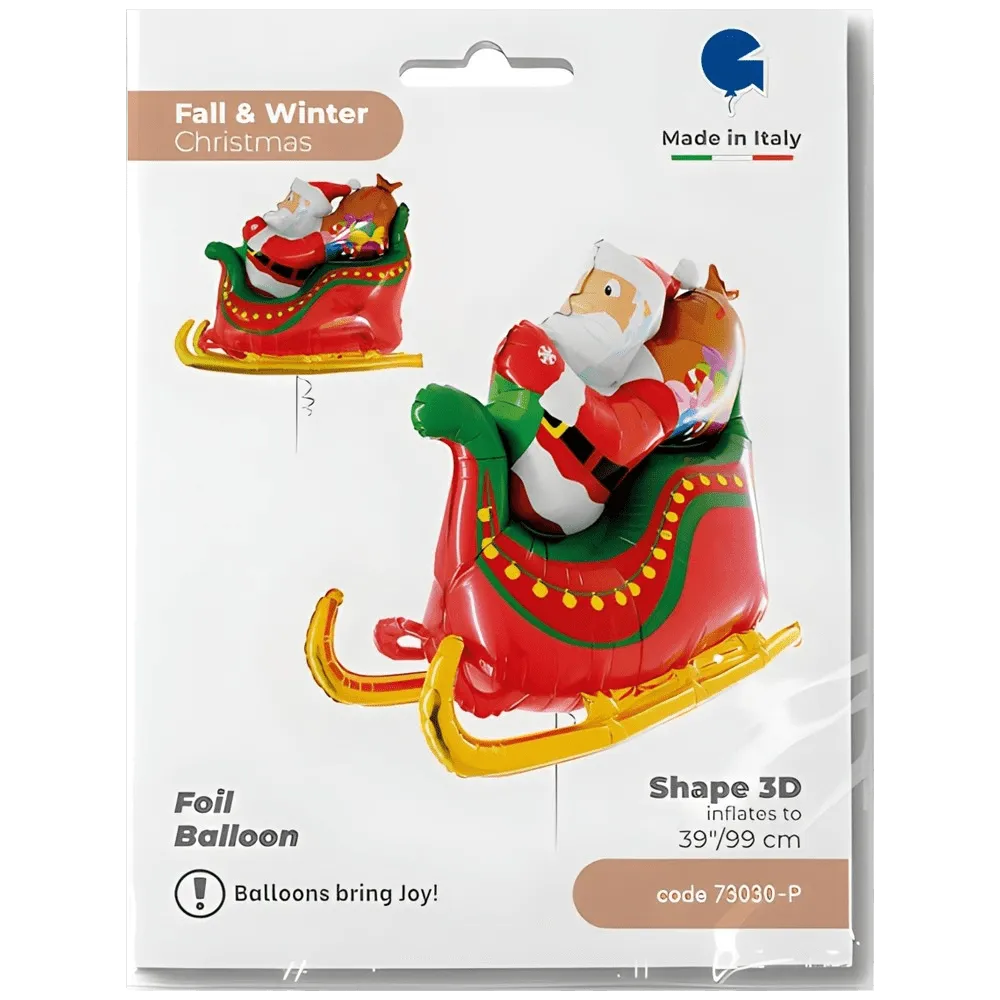 Balon Folie Figurina Saniuta lui Mos Craciun 99cm Grabo