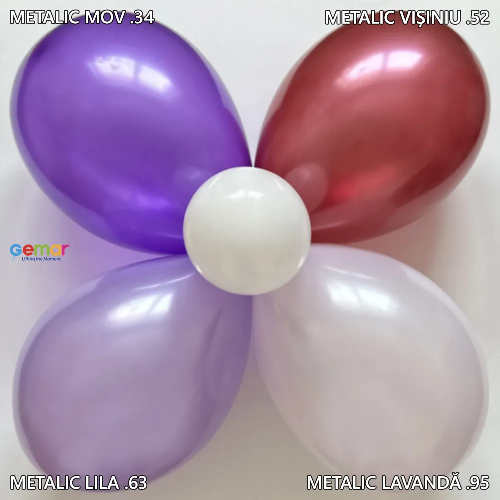 Baloane Latex 13cm Visiniu Metalic AM50.52