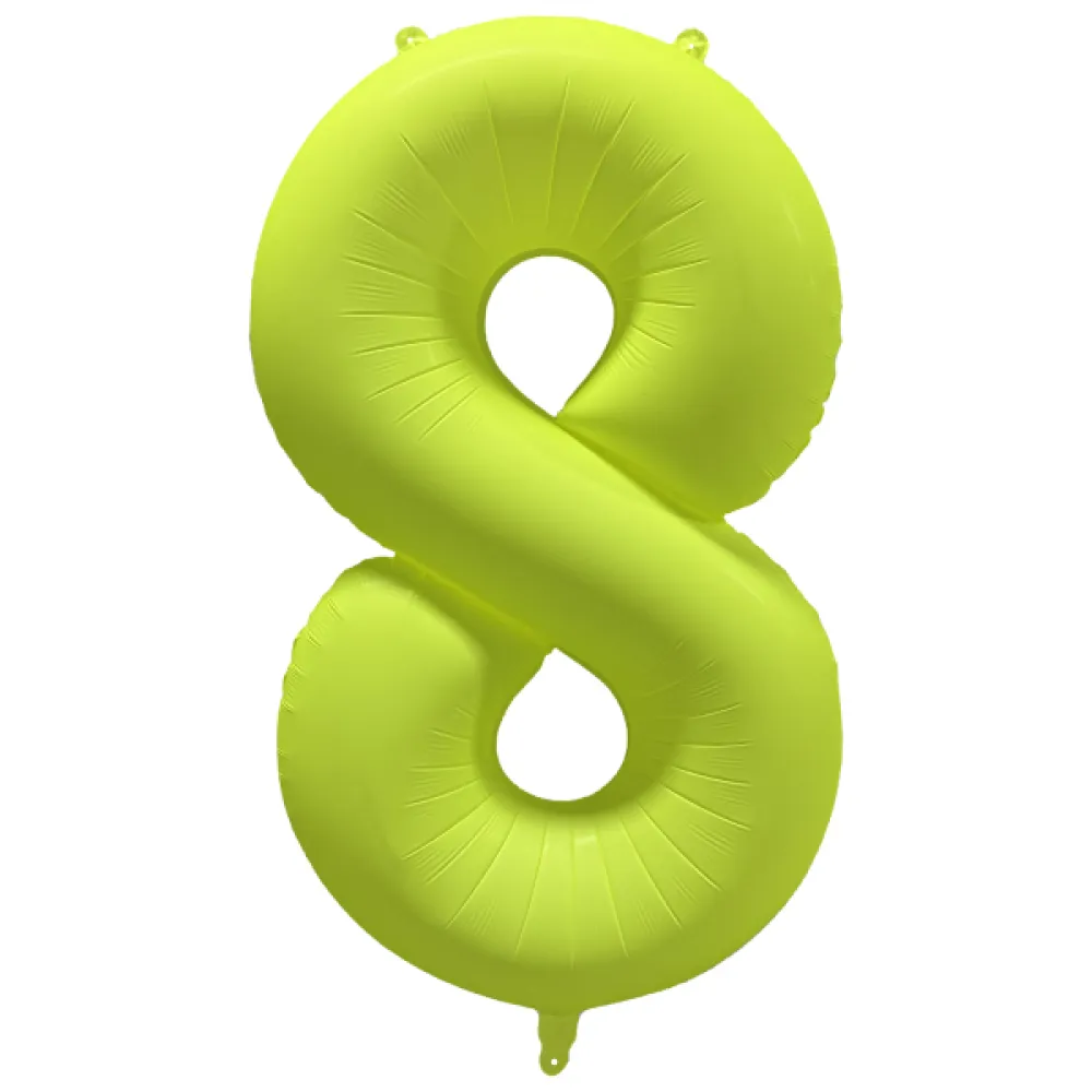 Balon Folie Cifra 8 Galben Neon 86cm R-10043-PKG