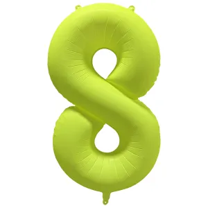 Balon Folie Cifra 8 Galben Neon 86cm R-10043-PKG
