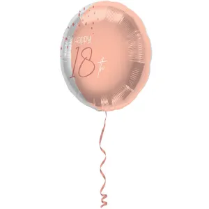 Balon Folie Rotund Happy 18th Elegant Blush 45cm
