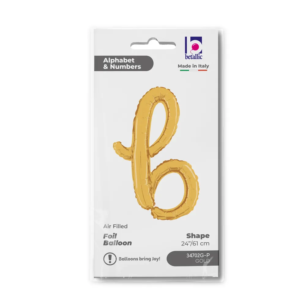 Balon Folie LITERA (AER) SCRIPT B Auriu 61cm Grabo