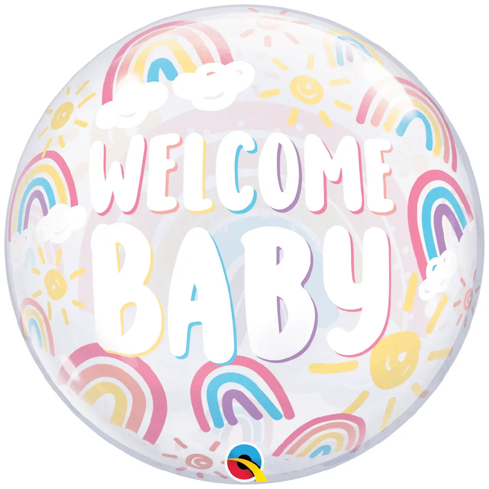 Deco Bubble Welcome Baby Curcubeu BOHO 22inch - 55cm 24902 Qualatex
