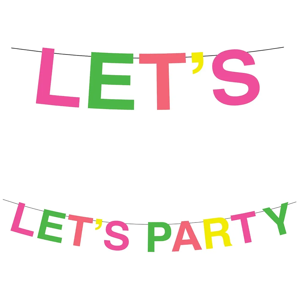 Banner Hartie Let's Party Fluorescent 160cm 96726