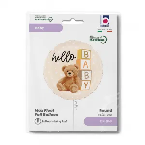 Balon Folie Rotund Ursulet Hello Baby 46cm