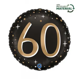 Balon Folie Rotund Aniversare 60 ani Auriu 46cm