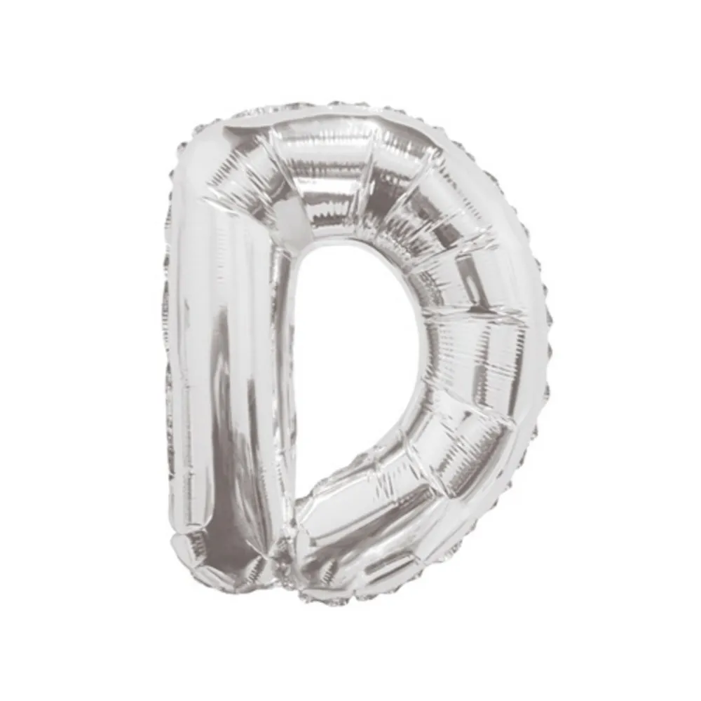 Balon folie 35cm litera D ARGINTIU 34896-14