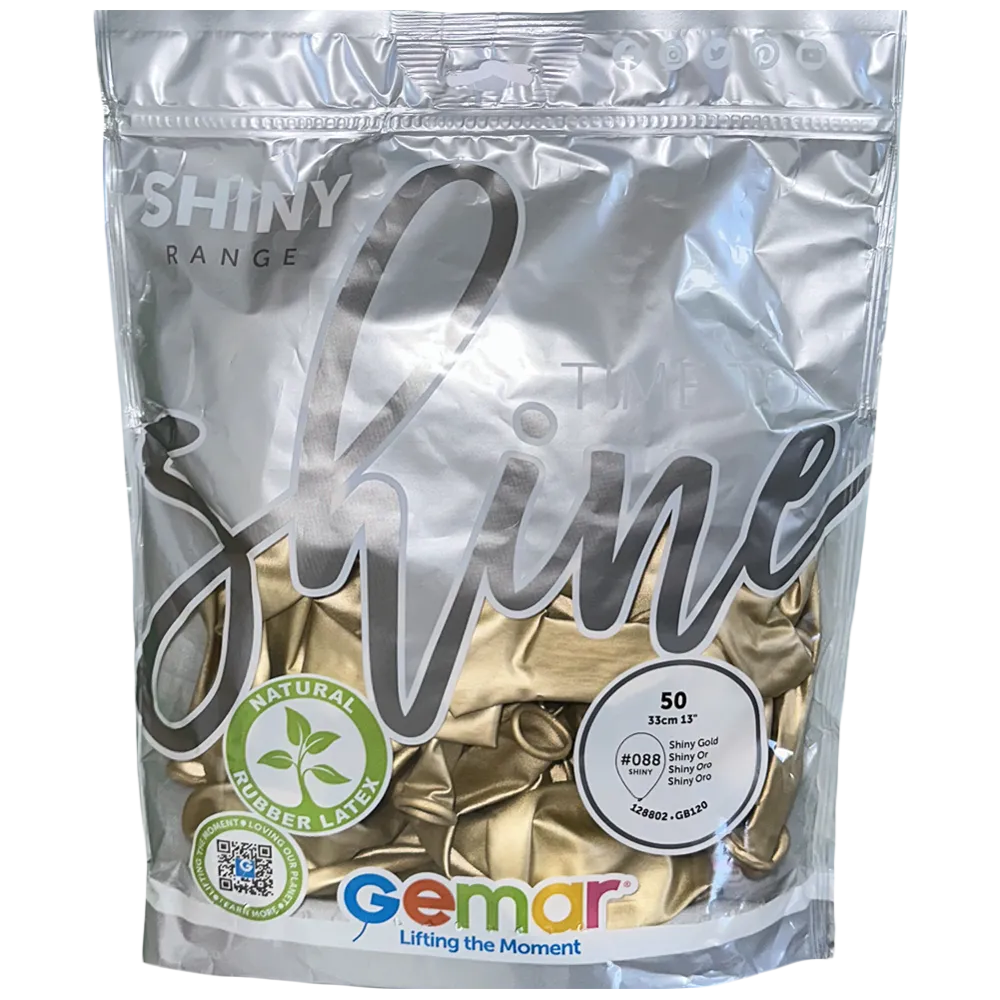 Baloane Latex 33cm Shiny Auriu GB120.88
