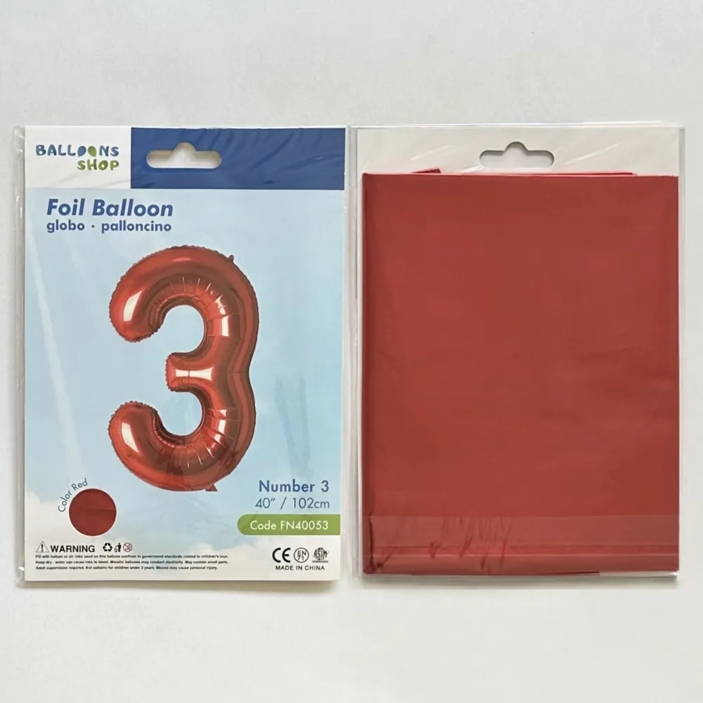 Balon Folie Cifra 3 Rosu 87cm
