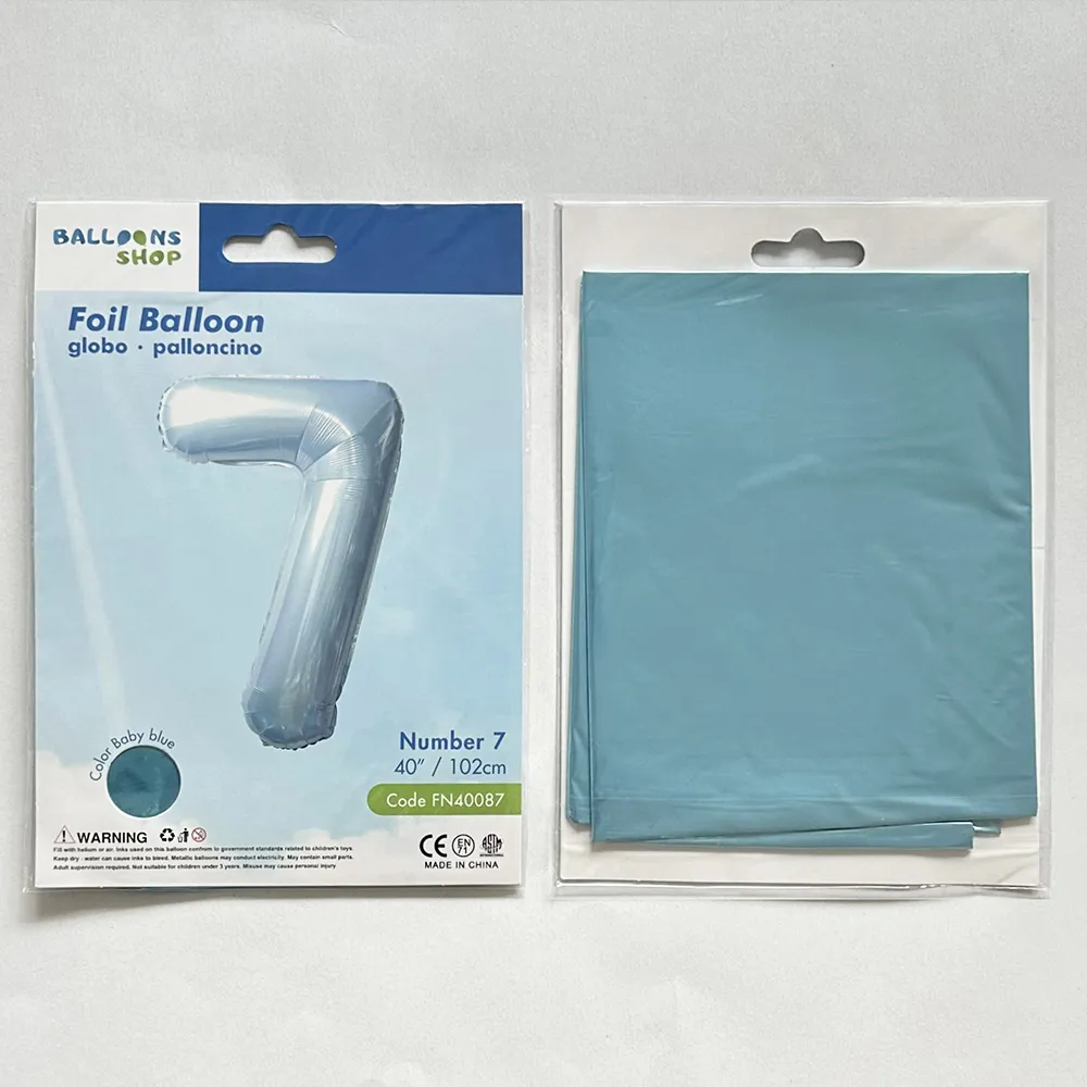 Balon Folie Cifra 7 Baby Blue 87cm