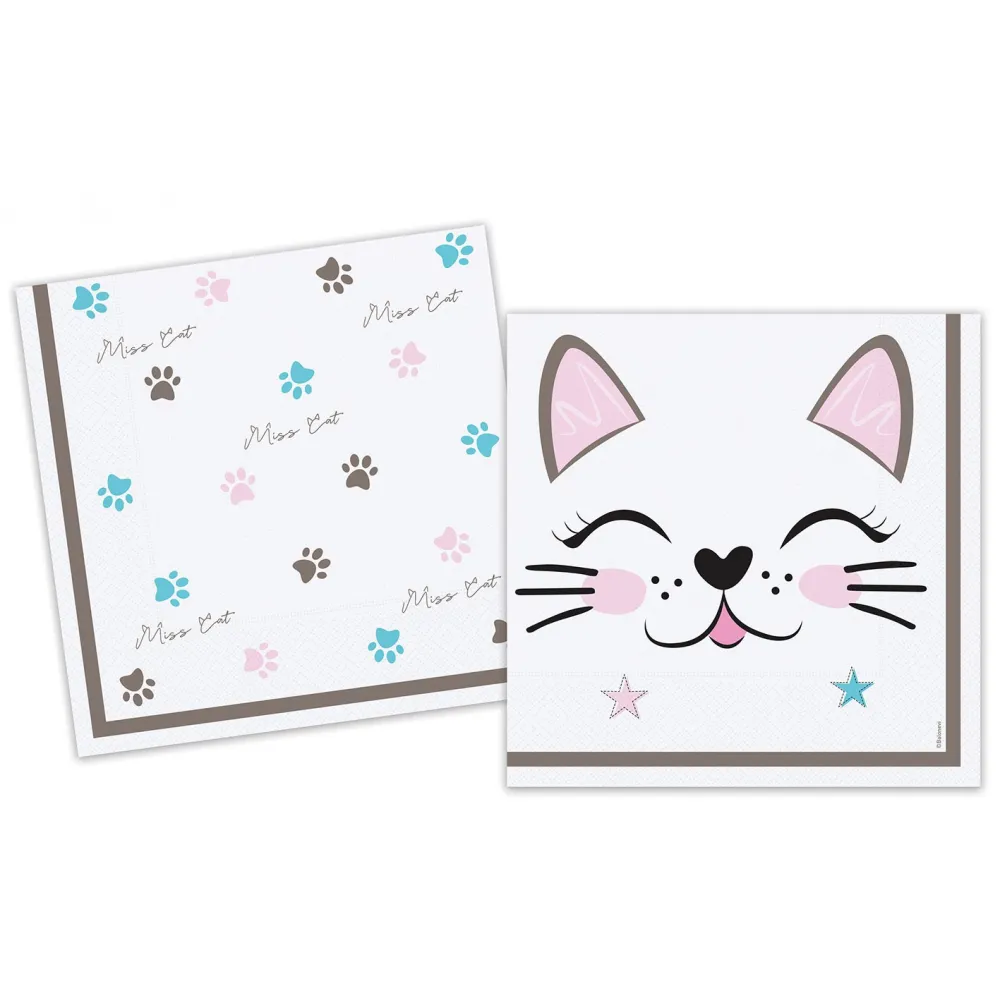 Set 16 Servetele petrecere cu print Pisicuta MC9790