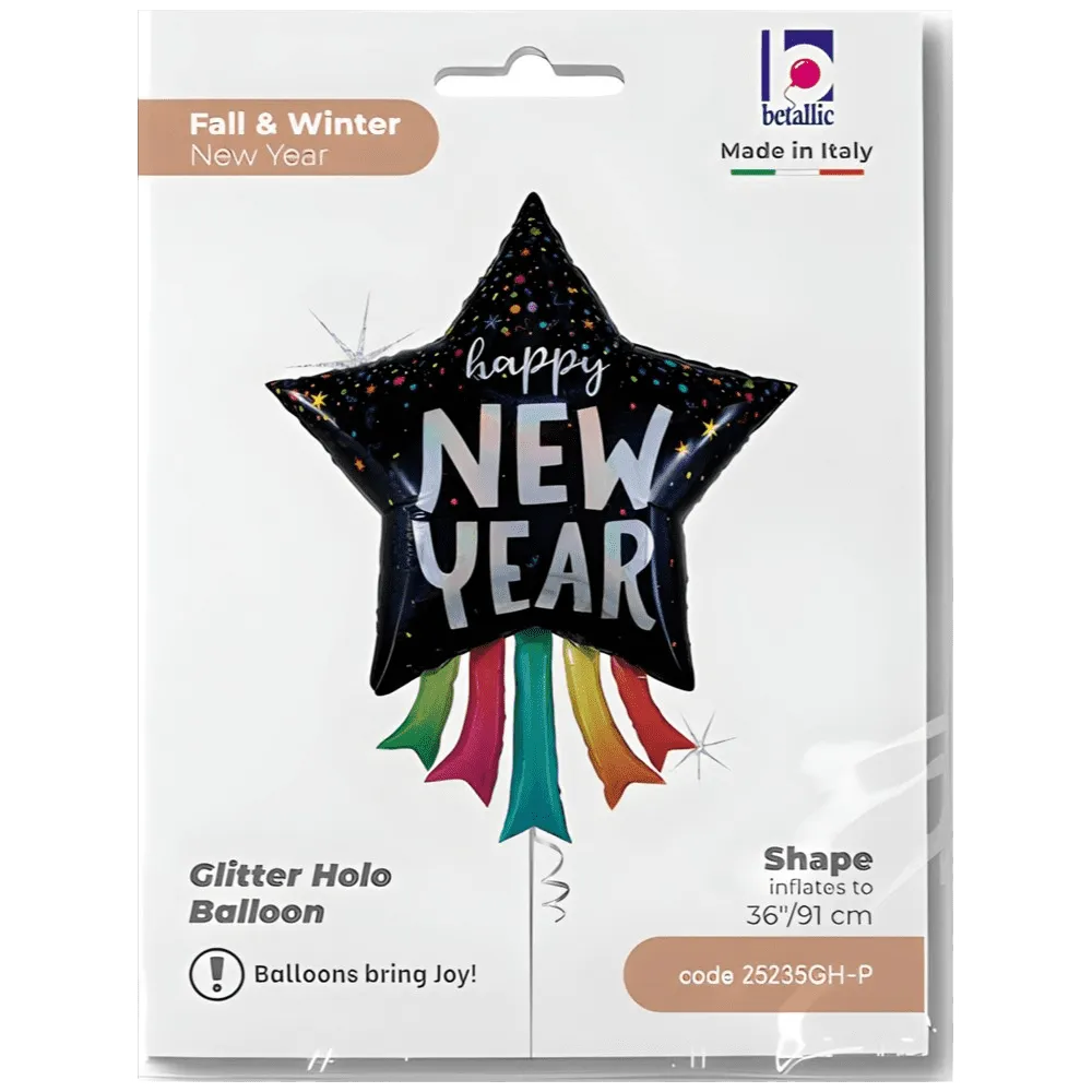 Balon Folie Figurina Stea Confetti HNY 91cm Grabo