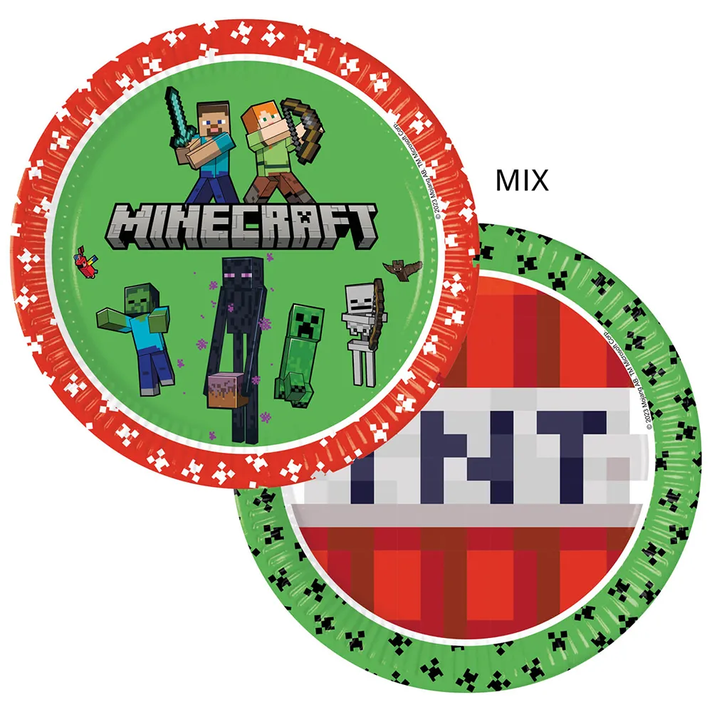 Set 8 Farfurii Petrecere 23cm Minecraft