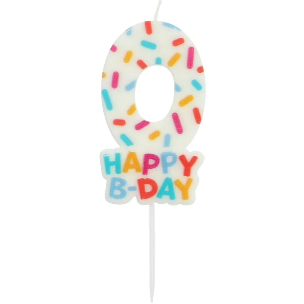Lumanare Tort Cifra 0 Cozy Sprinkles 7cm