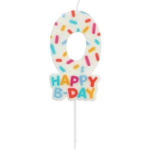 Lumanare Tort Cifra 0 Cozy Sprinkles 7cm