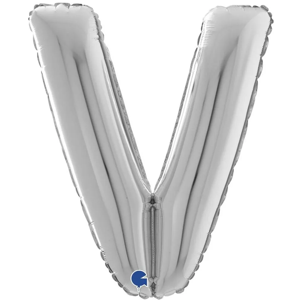 Balon Folie LITERA V Argintiu 66 cm Grabo
