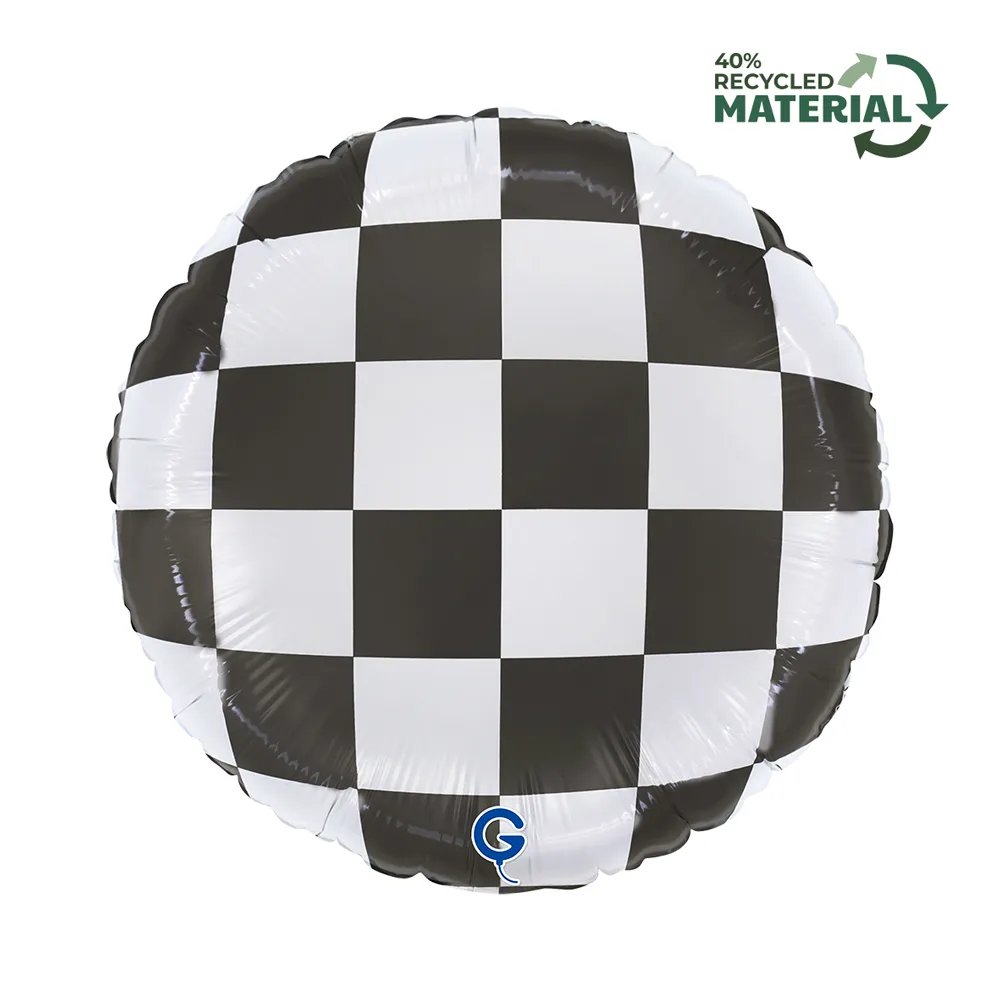 Balon Folie Rotund Checkerboard 46cm