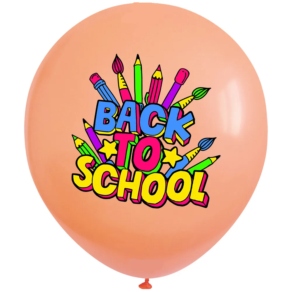 SET 12 Baloane Latex 33cm Asortate cu print Back to School BLS202409
