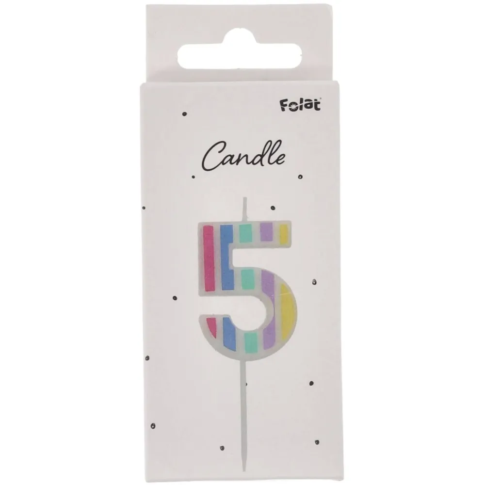 Lumanare Tort Cifra 5 Pastel Vibes