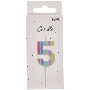 Lumanare Tort Cifra 5 Pastel Vibes