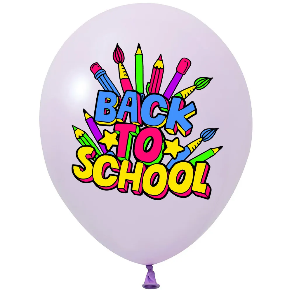 SET 12 Baloane Latex 33cm Asortate cu print Back to School BLS202409