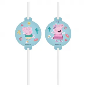 Set 4 Paie de Bautura cu medalion Peppa Pig One