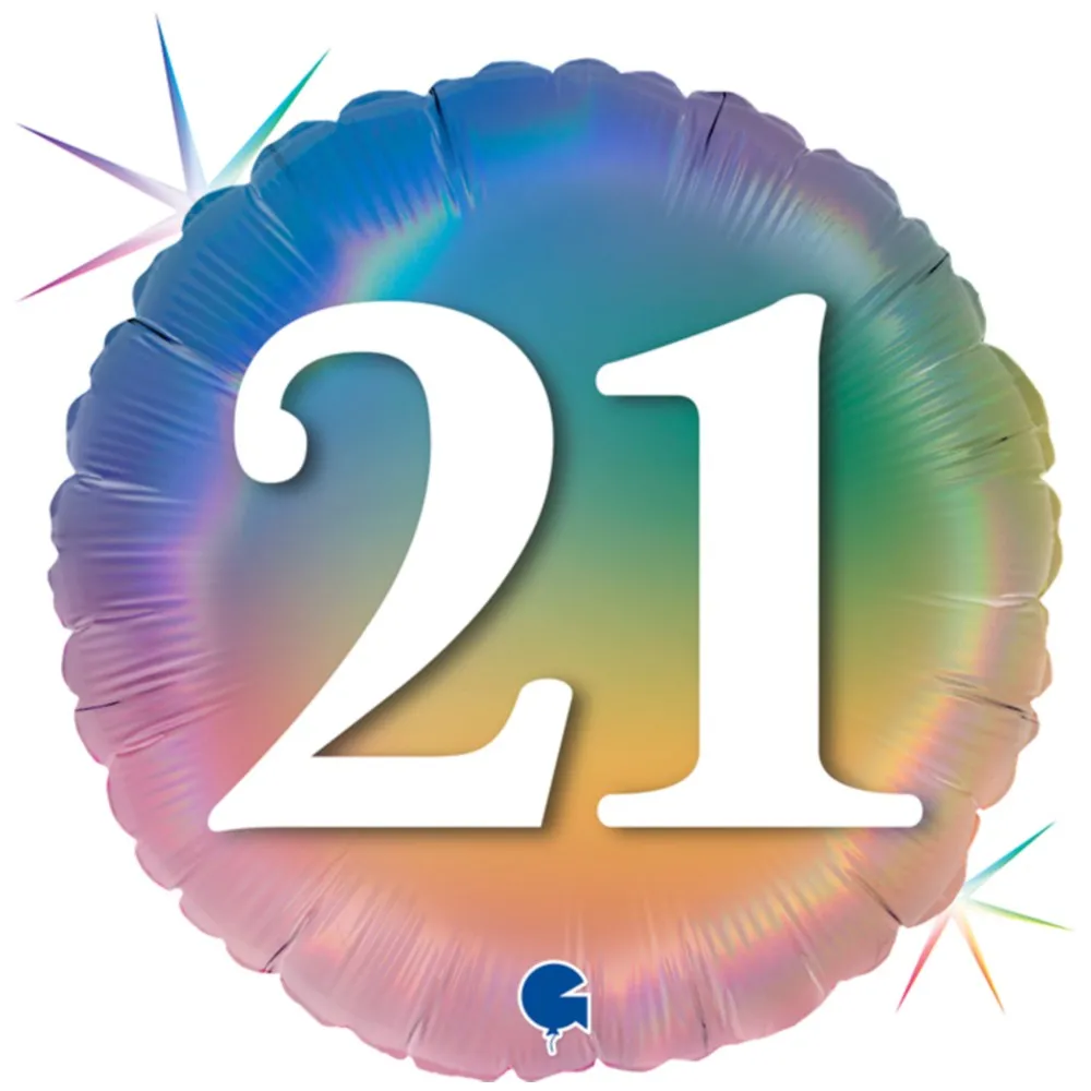 Balon Folie Rotund 21 Rainbow 46 cm Grabo