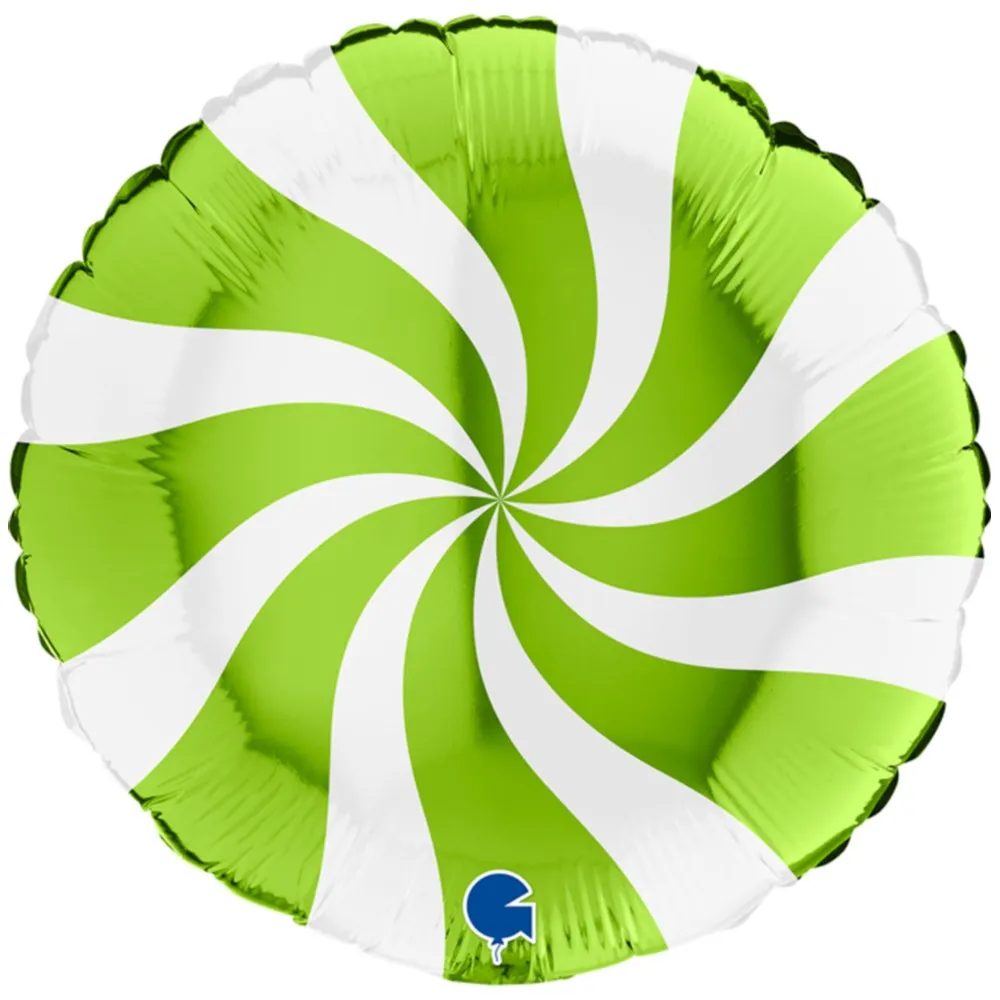 Balon Folie Rotund Acadea Alb-Verde Lime 46cm Grabo