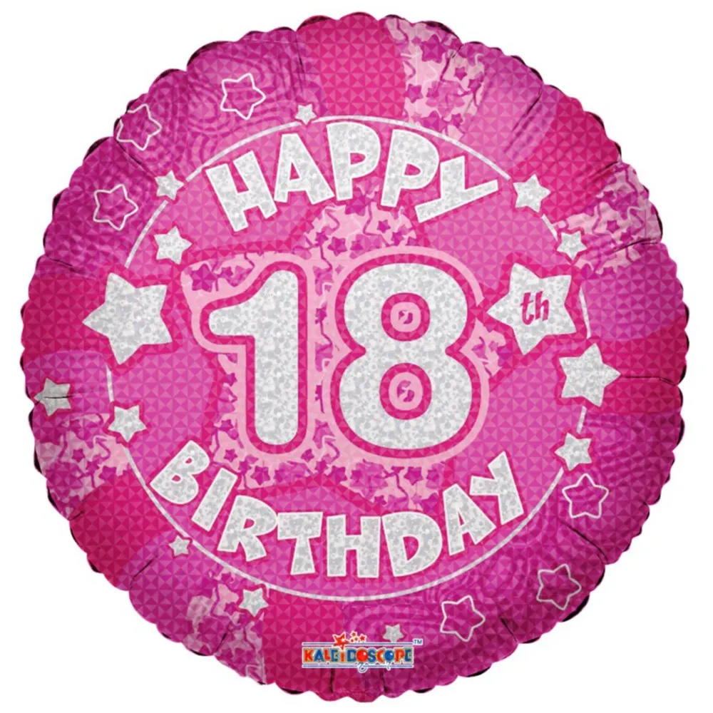 Balon folie 45cm Happy 18th B-day Holograma